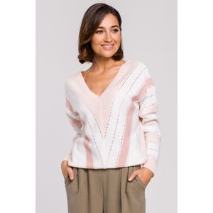 Smetanovo-růžový pulovr S218