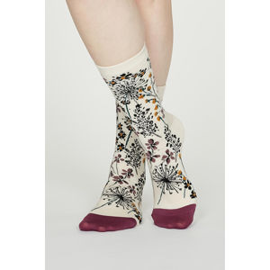 Béžové květované ponožky Amice Floral Socks