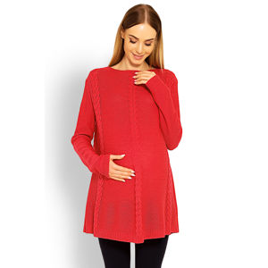 Červený těhotenský pulovr 40005C