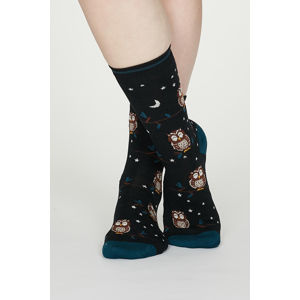 Tmavě modré vzorované ponožky Night Owl Bamboo Socks
