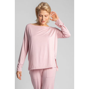 Světle růžový pyžamový top s bočními rozparky LA029