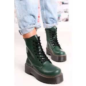 Tmavě zelené kotníkové boty Verane