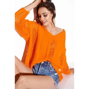 Oranžový pulovr LS281