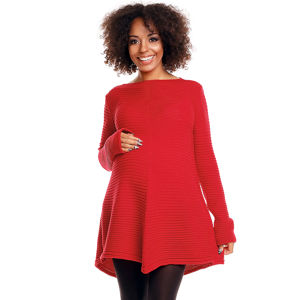 Červený těhotenský pulovr 30046C