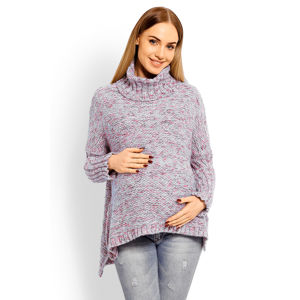 Růžovo-modrý těhotenský pulovr 60002C