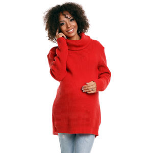 Červený těhotenský pulovr 30044C