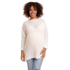Smetanový těhotenský pulovr 30043C