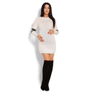 Smetanové svetrové těhotenské šaty 70011C