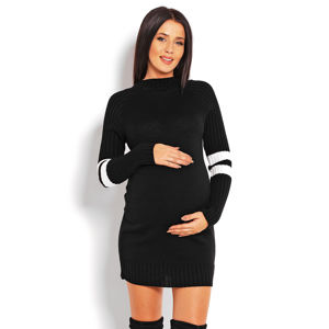 Černé svetrové těhotenské šaty 70011C