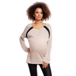 Béžový těhotenský pulovr 30050C