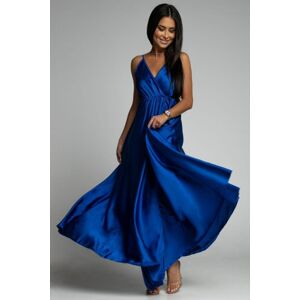 Modré maxi šaty na ramínka 9972