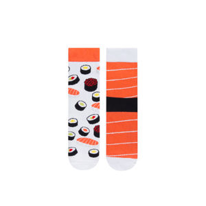 Dámské oranžovo-bílé ponožky Sushi