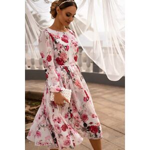 Smetanovo-růžové květované šaty Madlen