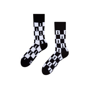 Černo-bílé ponožky Chess