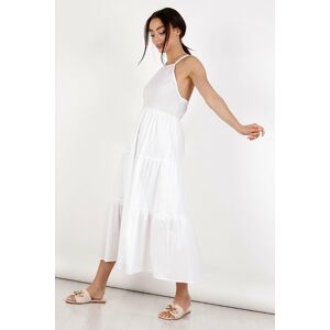 Bílé volánové šaty M84756