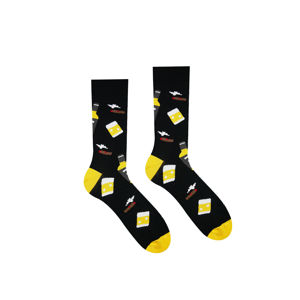 Černo-žluté vzorované ponožky Whisky