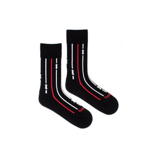 Černé vzorované ponožky Na dosku