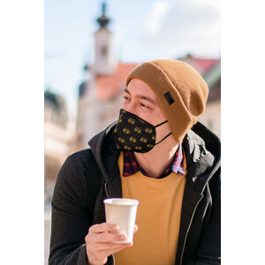 Černá vzorovaná ochranní maska s filtrem FFP3 Na zdraví