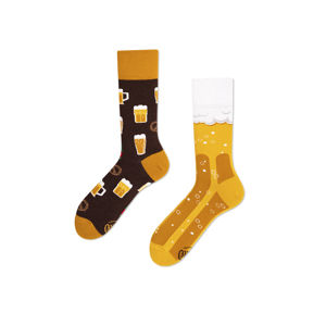 Hnědo-žluté ponožky Craft Beer