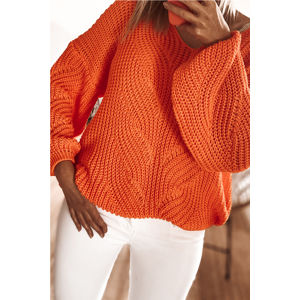 Oranžový bambusový pulovr F1008