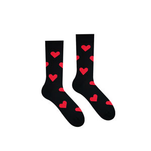Černé vzorované ponožky Heart Black