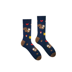 Hnědo-modré vzorované ponožky Squirrel