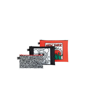 Třídílná sada kosmetických tašek Keith Haring New York Zip Pockets