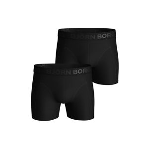 Černé boxerky Solid Cotton Shorts - dvojbalení