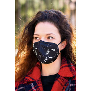 Černá vzorovaná ochranní maska s filtrem FFP3 Čauky