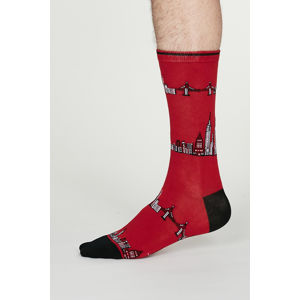 Pánské červené vzorované ponožky Monument Socks