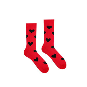 Červené vzorované ponožky Heart Red