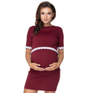 Bordové těhotenské šaty 0161