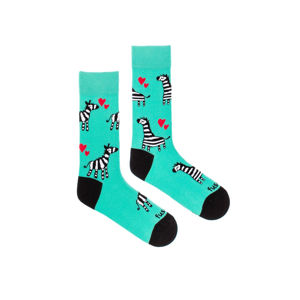 Tyrkysové vzorované ponožky Zebra