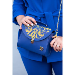 Modrá kabelka s výšivkou Bella Royal