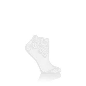Bílé krajkové kotníkové ponožky CS16