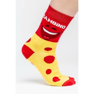 Žluto-červené vzorované ponožky Bambino