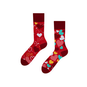 Bordově-červené ponožky Hearts