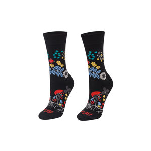 Černé vzorované ponožky Natural