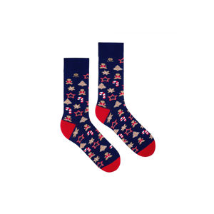 Modro-červené ponožky Christmas