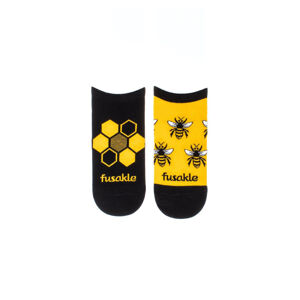 Žluto-černé kotníkové ponožky Včelín