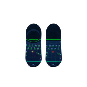 Pánské tmavě modré vzorované kotníkové ponožky Pixel King Footies