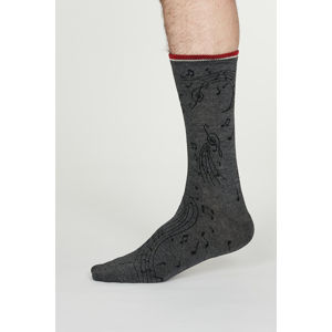 Pánské tmavě šedé vzorované ponožky Wallace Bamboo Music Socks