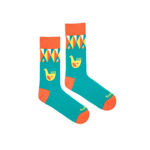 Tyrkysově-oranžové ponožky Fox