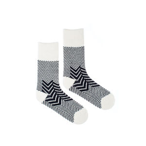 Bílo-modré ponožky s příměsí vlny Blue WoolyTourist
