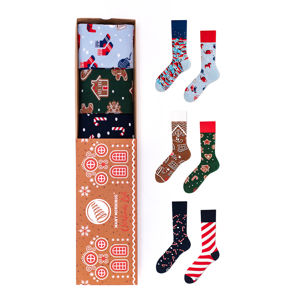 Vícebarevné ponožky v dárkové krabičce Christmas Set - trojbalení