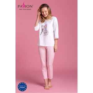 Růžovo-bílé pyžamo PY118