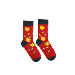 Žluto-červené ponožky Bear