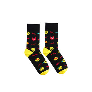 Černo-žluté ponožky Smiley