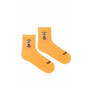 Žluté tříčtvrteční ponožky Zebra žebrovaná