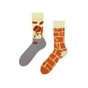 Šedo-oranžové ponožky Builder